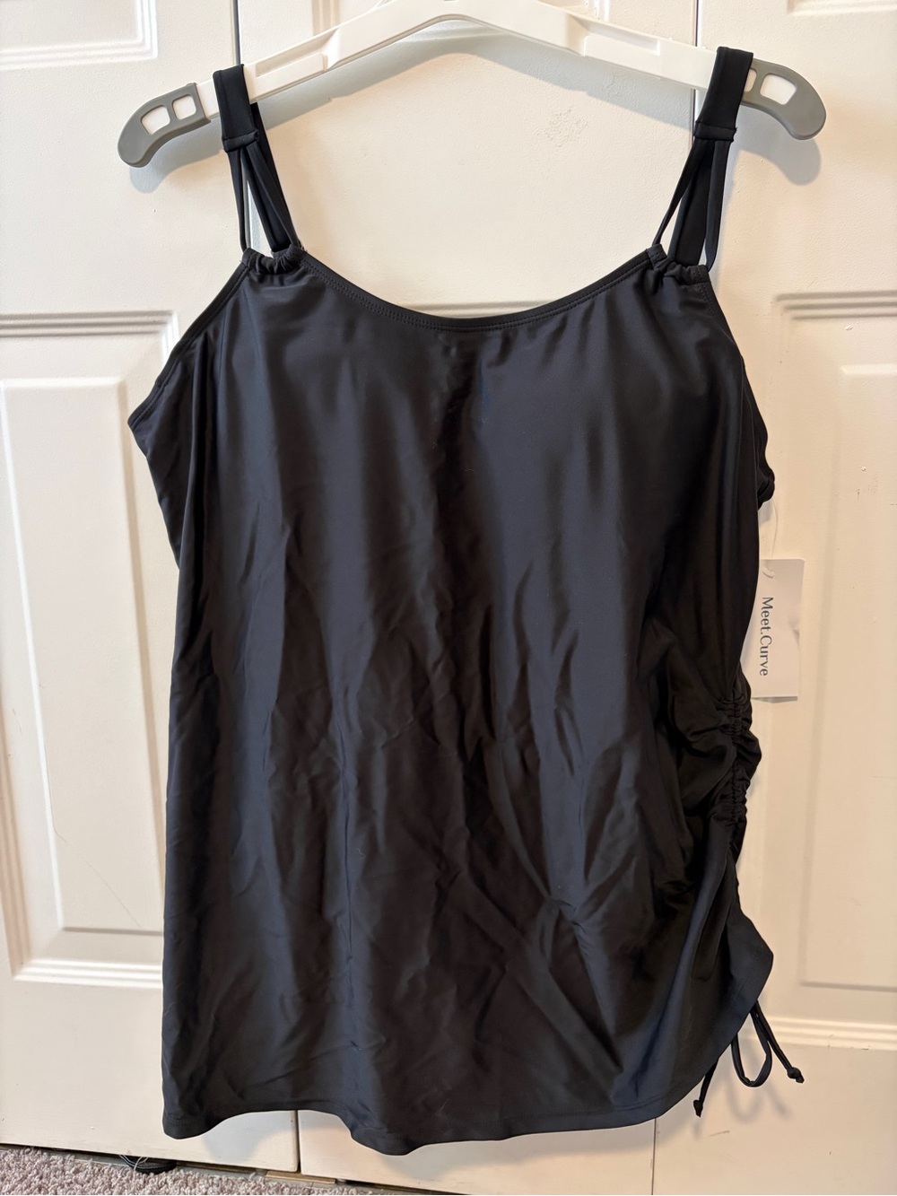 Black Women’s Swimdress with Adjustable Side -
